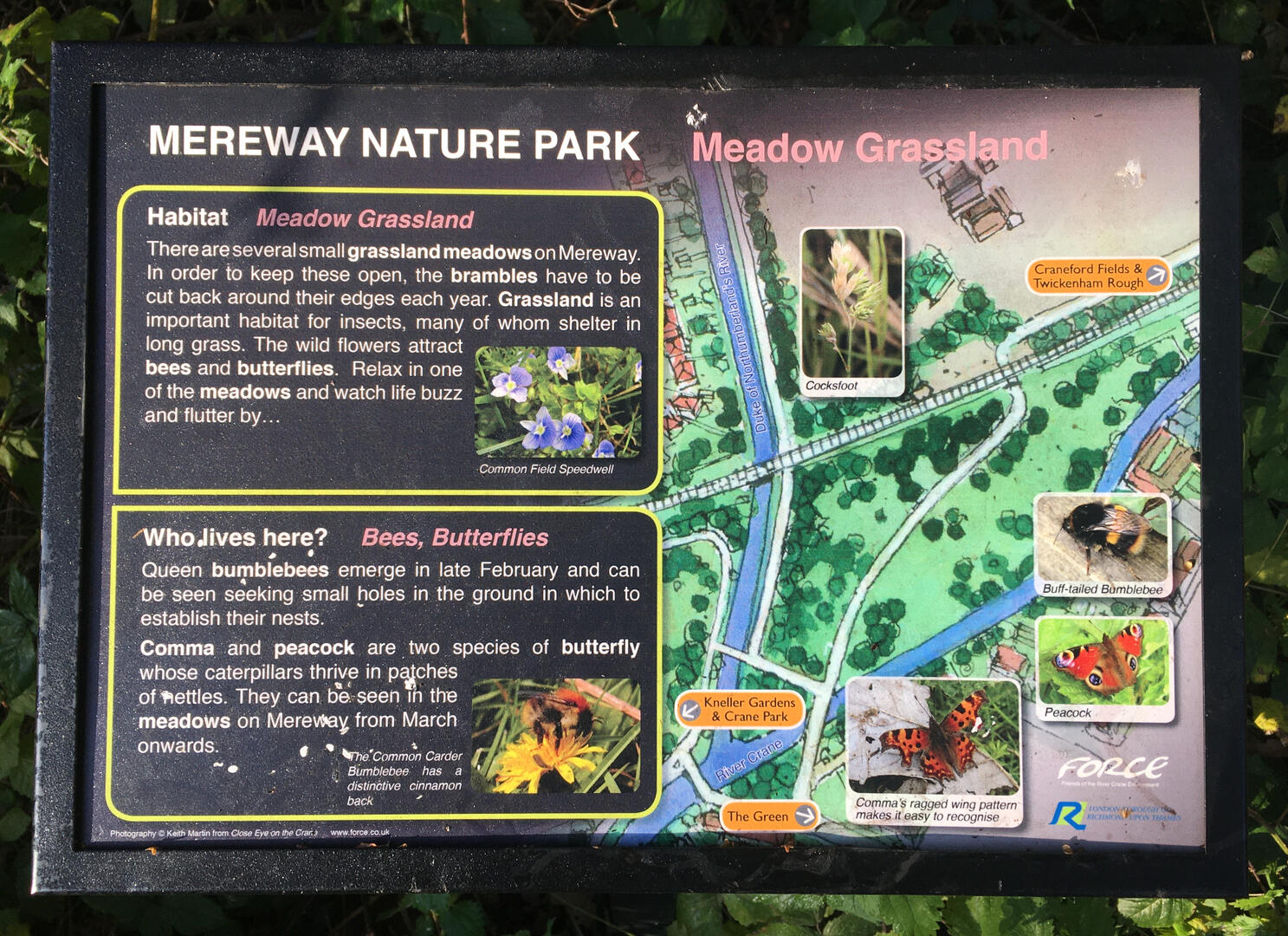 Sign board with map and information